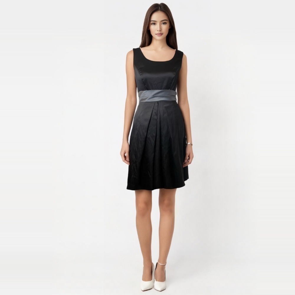 Max and Cleo Formal Little Black Dress Satin Sz 4